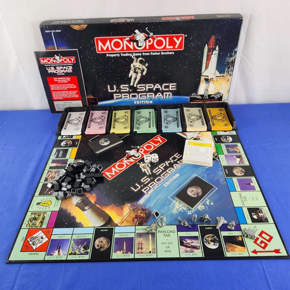 100% Complete Vintage 1998  Monopoly US Space‎ Program Edition